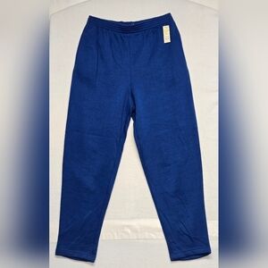 Geoffrey Hunter Sport Sweatpants L Blue Tapered Cut Big Soft Lined Sporty Casual